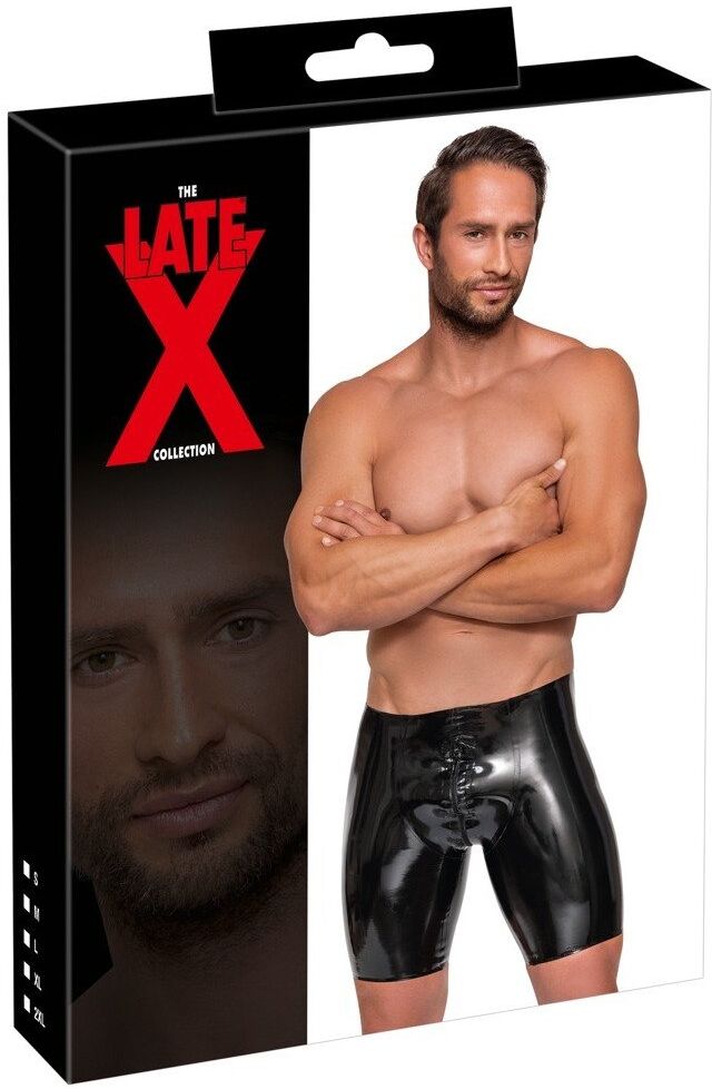 Late X Pantalon en latex noir