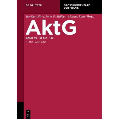 Aktiengesetz / §§ 147-149, Gebundene Ausgabe von , De Gruyter, 978-3-11-061585-2