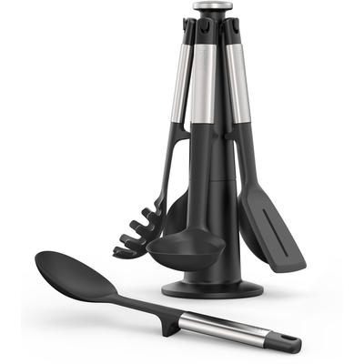 Kochbesteck-Set JOSEPH JOSEPH "Elevate Silicone/Steel Carousel", schwarz, Edelstahl, Silikon, Kochbesteck-Sets, BPA-frei