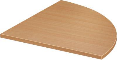 Systemwinkelplatte, 90° gerundet, B 800 x T 800 mm, Buche