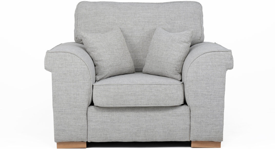 Wade Logan Picadilly Upholstered Armchair Silver 97cm H X 120cm W X 96cm D