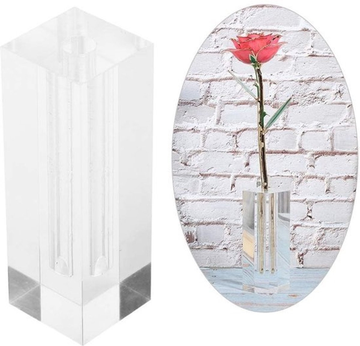 Garosa transparante acrylaat rozenstandaard - Vaas voor bloemdecoratie - 1 niveau