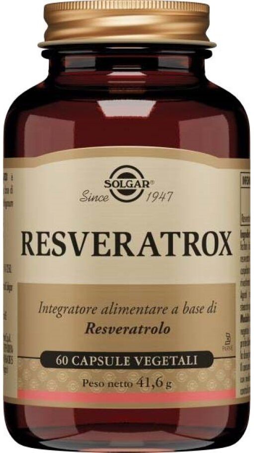 SOLGAR IT. MULTINUTRIENT SpA Solgar - Resveratrox 60 Capsule Vegetali - Integratore con Resveratrolo e Antiossidanti Naturali
