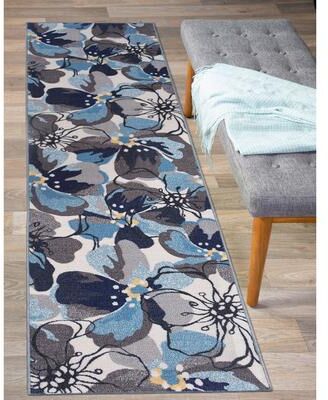 World Rug Gallery Modern Floral Non-Slip Area Rug