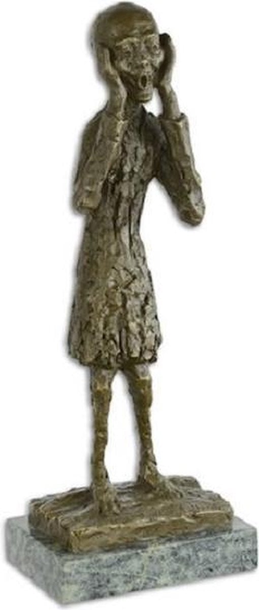 Bronzen sculptuur The Scream gebaseerd op Edvard Munch, Hoogte: 38.2 cm