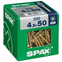 Spax, Schrauben, CS PZ 4,5X50 YELLOX 200PCS (200 Schrauben pro Stück)