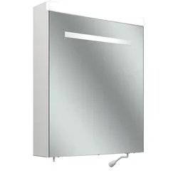 Schneider CARE LED-Spiegelschrank, 595x727mm, Türanschlag re., Beleuchtung oben, 2 Steckdosen li. außen unten, 193.262.01.02, Ausführung: CH-Norm/Korpus weiß/4000K
