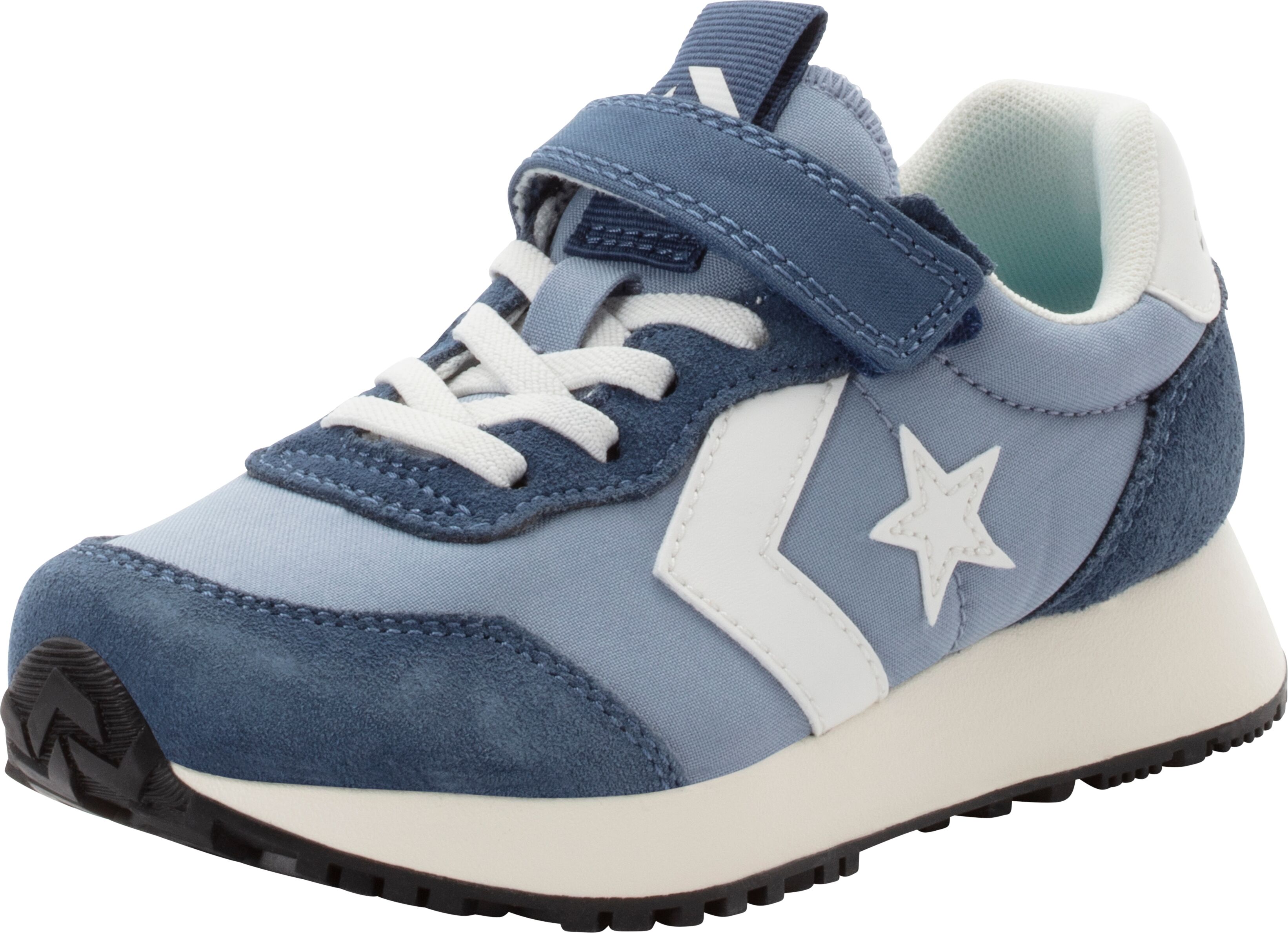Sneaker CONVERSE "CONVERSE OMEGA TRAINER EASY-ON", Jungen, Gr. 33, blau (yeti breath blau, slacker blau), Leder, Schuhe Sneaker yeti breath blau, slacker blau 33