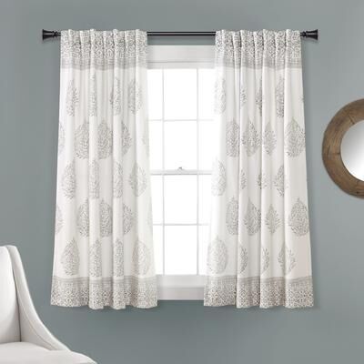 Lush Decor Teardrop Leaf Light Filtering Window Curtain Panel Pair