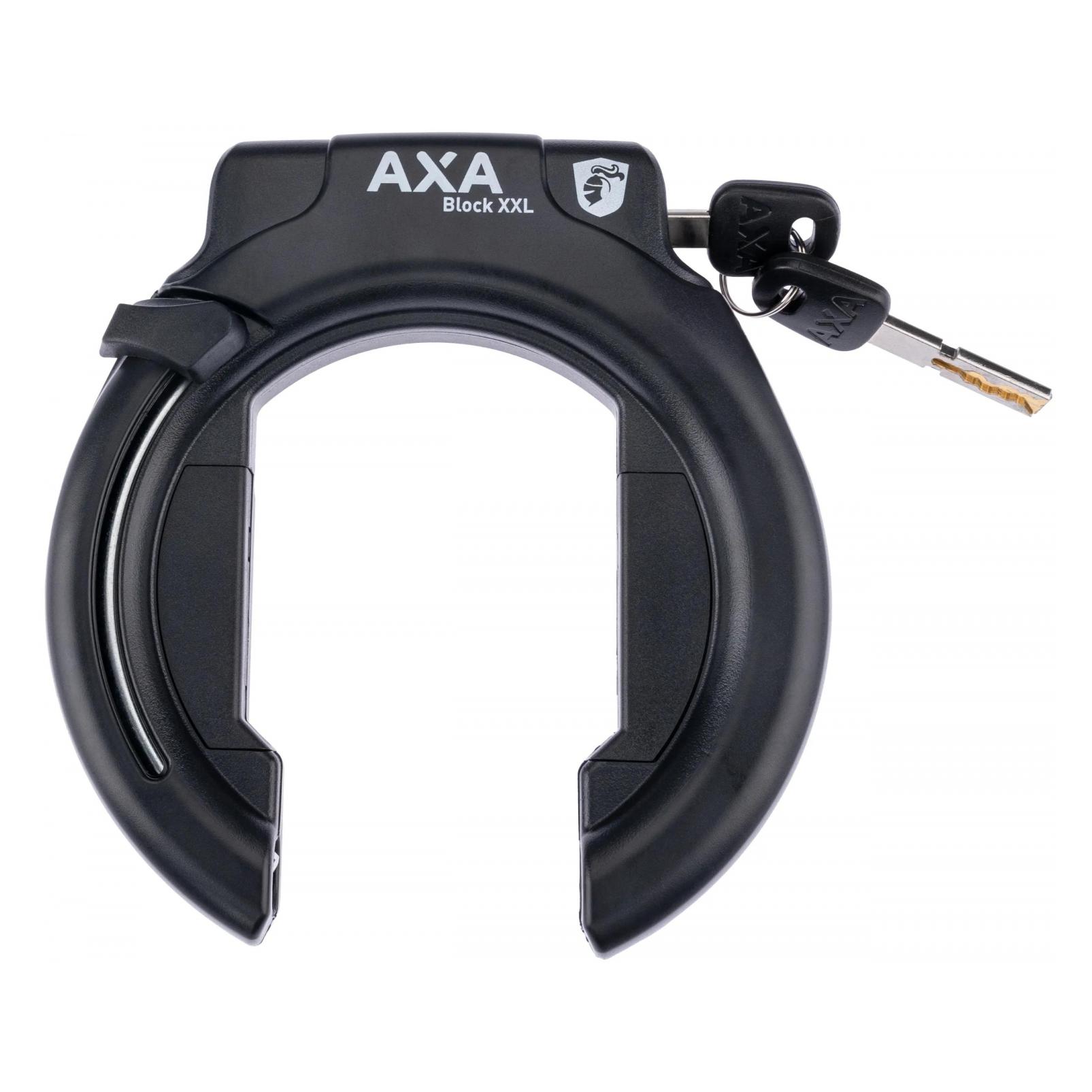 AXA Rahmen- Akkuschloss Block XXL Az Shimano Tube Silber,schwarz, 583400560X05ST (583400560X05ST)
