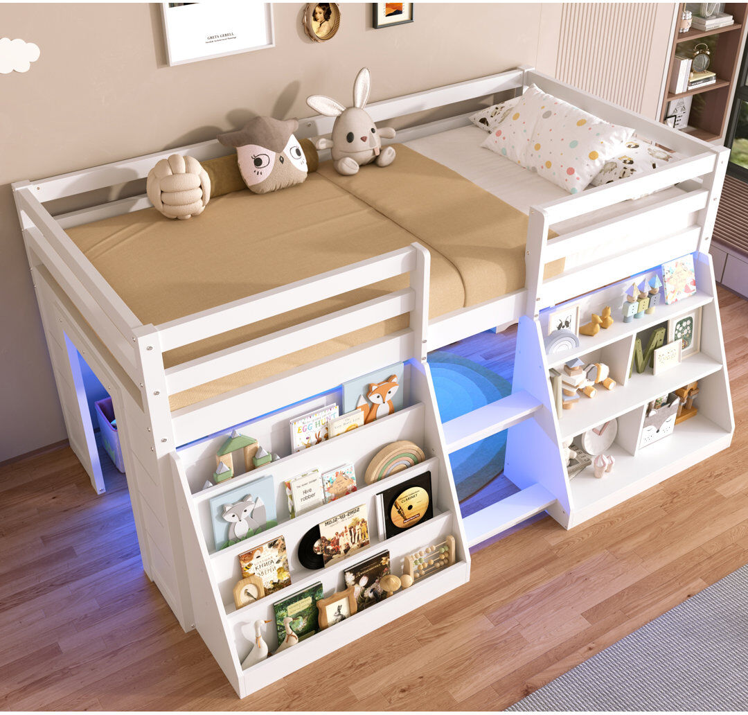 Happy Larry Single (3') Bed Frame White 100cm H X 123cm W X 197cm L