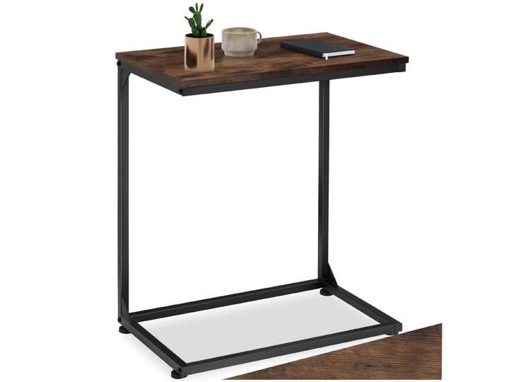 Beistelltisch Cardiff 55,5x35x67cm - Industrial Holz dunkel, rustikal