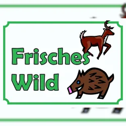 HB-Druck Verkaufsschild Schild Frisches Wild A6 (105x148mm)