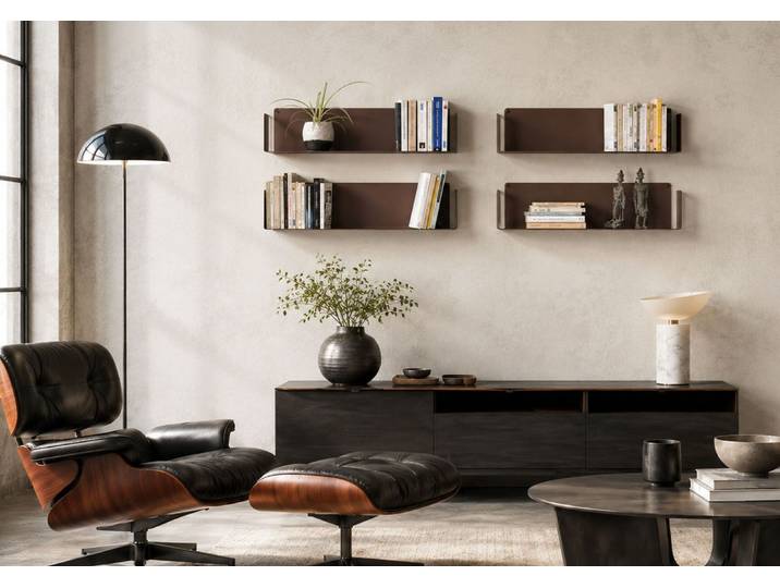Étagère murale couleur rouille - 60 x 15 cm - lot de 4 - teebooks