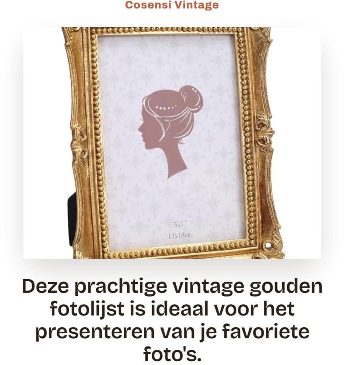 Dailygoods Fotolijst Vintage Goud - Rechthoekig - Hars