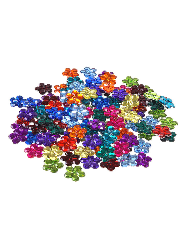 SUNNYSUE Funkelsteine "Blume" in Bunt - 120 Stück - onesize