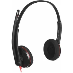 HP Poly Blackwire 3220 + USB-C/A Adapter (Kabelgebunden, USB-C, Avaya, Cisco, Skype, Unify), Office Headset, Schwarz