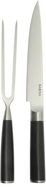 Babish 2-Piece Carving Knife and Fork Set - 8-Inch Stainless Steel Carving Knife with 6.5-Inch Fork - Ergonomic ABS Handles