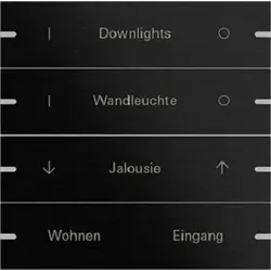 Gira Wippenset 4fach individuell für Tastsensor4 TS4 Aluminium Schwarz 5034126