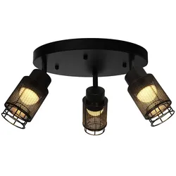 LED Deckenlampe Deckenleuchte Wohnzimmerlampe Schwarz Spots verstellbar L 46 cm