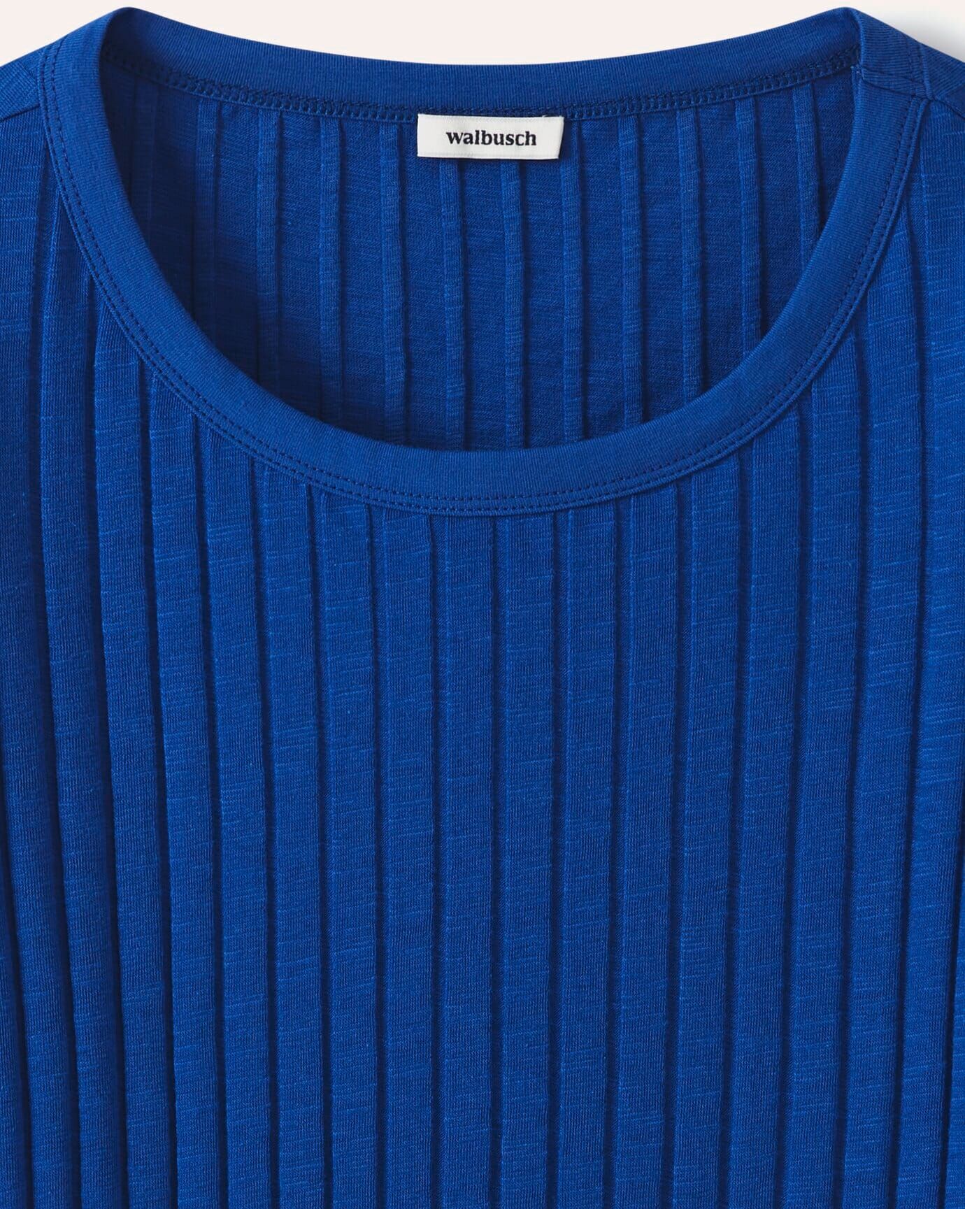 Walbusch Baumwollshirt Rippenstruktur, normale Größen, Farbe Blau, 38, vielseitig kombinierbar hautfreundlich Damen