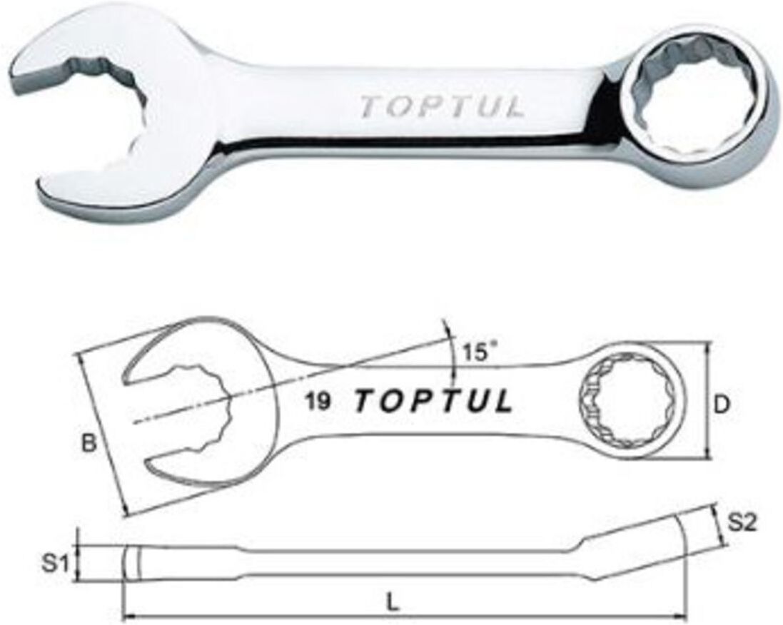 Toptul Chiavi, chiavi a forchetta 17 mm kurz