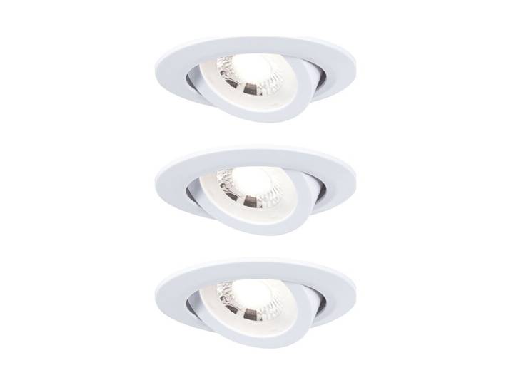 LED Einbauleuchte 3er-Set schwenkbar rund 82mm 70° 3x4.8W 3x450lm 230V 3000K Weiss matt