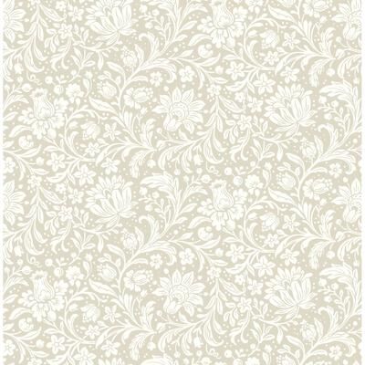 Chris Loves Julia x A-Street Prints Hague Beige Floral Trail Wallpaper