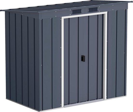 Famanu Gartenhaus Eco Pultdach 6x4 - Metall - Anthrazitgrau