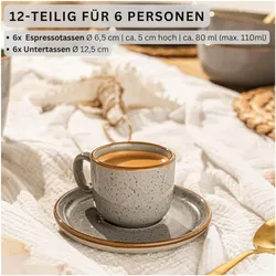 Sänger, Tasse, Espressotassen Set Rio Perlgrau (80 ml, 12x)