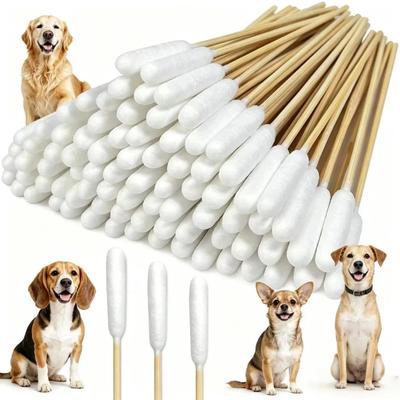 Uplift Treasures Professional Bamboo Pet Ear Cleaning Cotton Swabs 15cm Single Pet 50pcs
