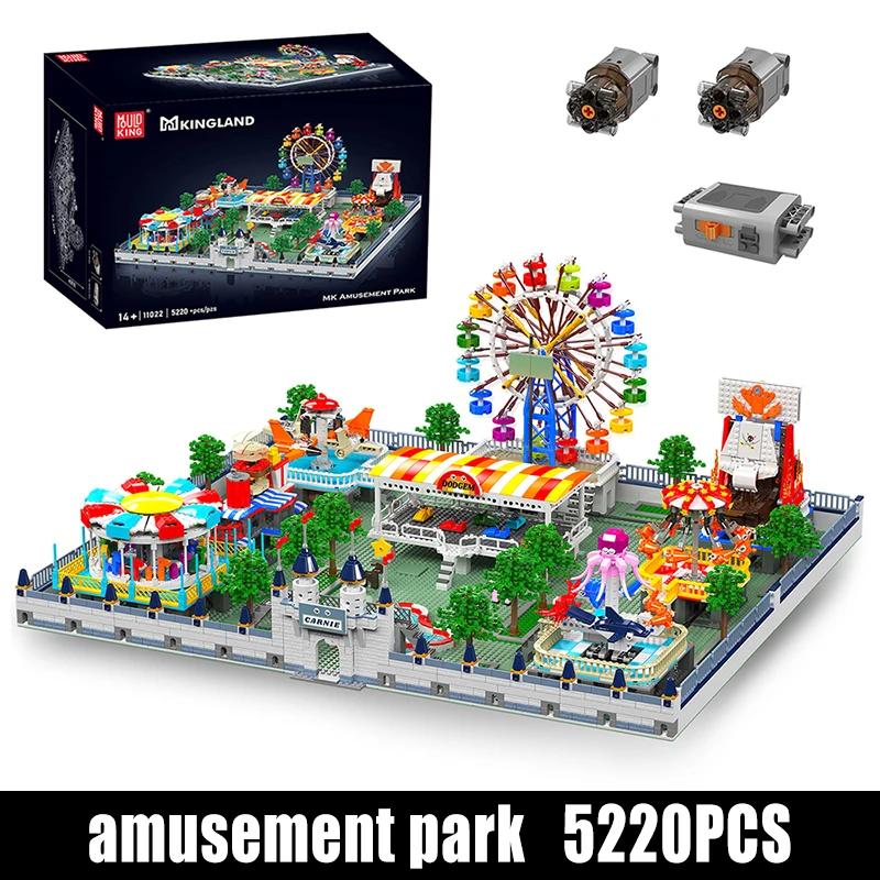 Vergnügungspark-Bausatz - Modell 11022 - Motorisierte Achterbahn - Lithiumakku - Kleine Bausteine - 14+ - Originalverpackung