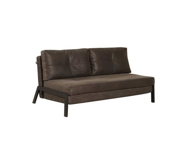 Canapé convertible lit Mikko - Livin24 - Gris - 2 places - Industriel - Loft - Cuir écologique