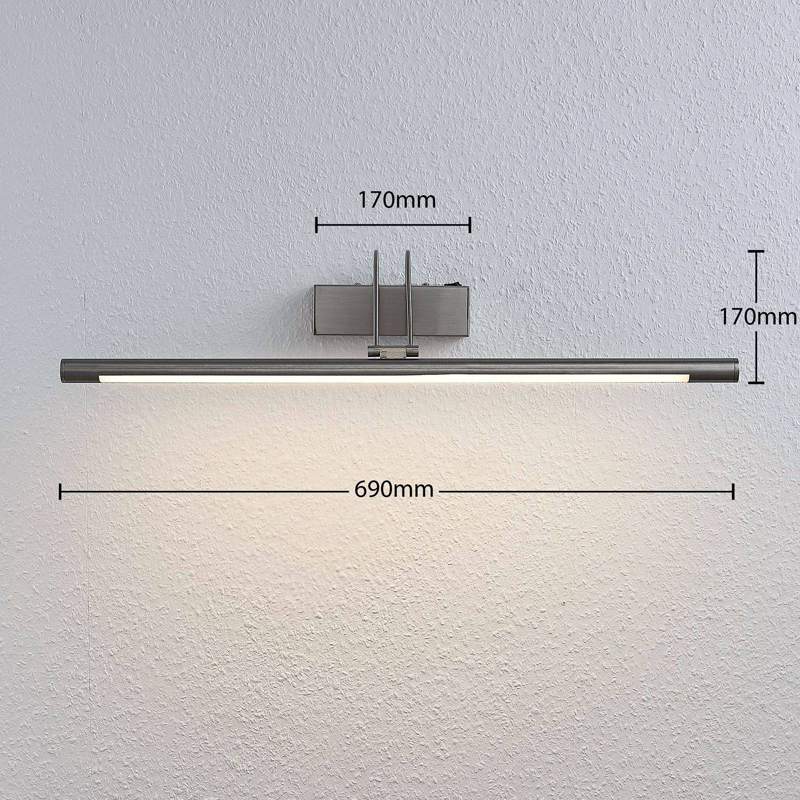 LED Picture Wall Light Mailine Lindby, Alu / grey / zinc, Living / Dining Room, metal, Modern, Wall Light