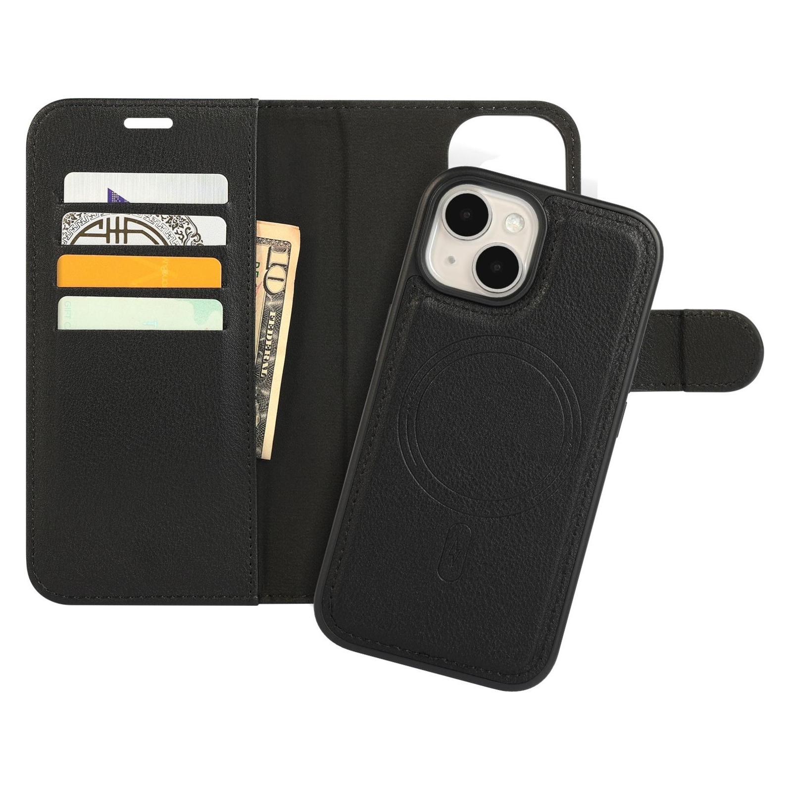 Iiglo iPhone 15 2-i-1 Wallet cover (sort) (Apple iPhone 15) (II-15-DW-MAG)