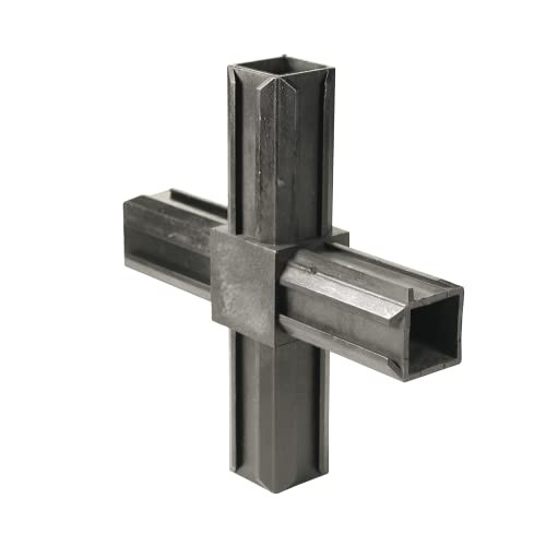 Alberts 426392 XD buisverbinder Kruisstuk, zwart kunststof, Set van 10