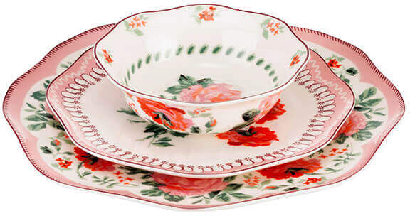 Cath Kidston Archive Rose 12 Piece Dinner Set