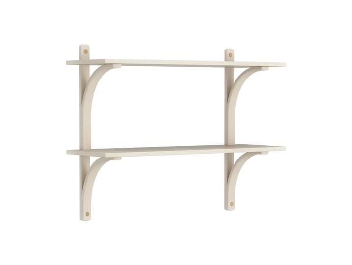 Swedese Levi Regal Weiß pigmentiert Esche-Messing, 2 Regalböden, 90 cm