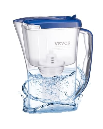 VEVOR Waterfilterkan, blauwe 5-traps waterfilterdispenser, BPA-vrij, 150 liter capaciteit, vermindert kalk, lood, chloor en geuren
