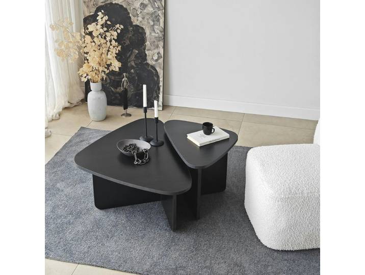 Table basse gigogne triangle (lot de 2) MARFA - Noir