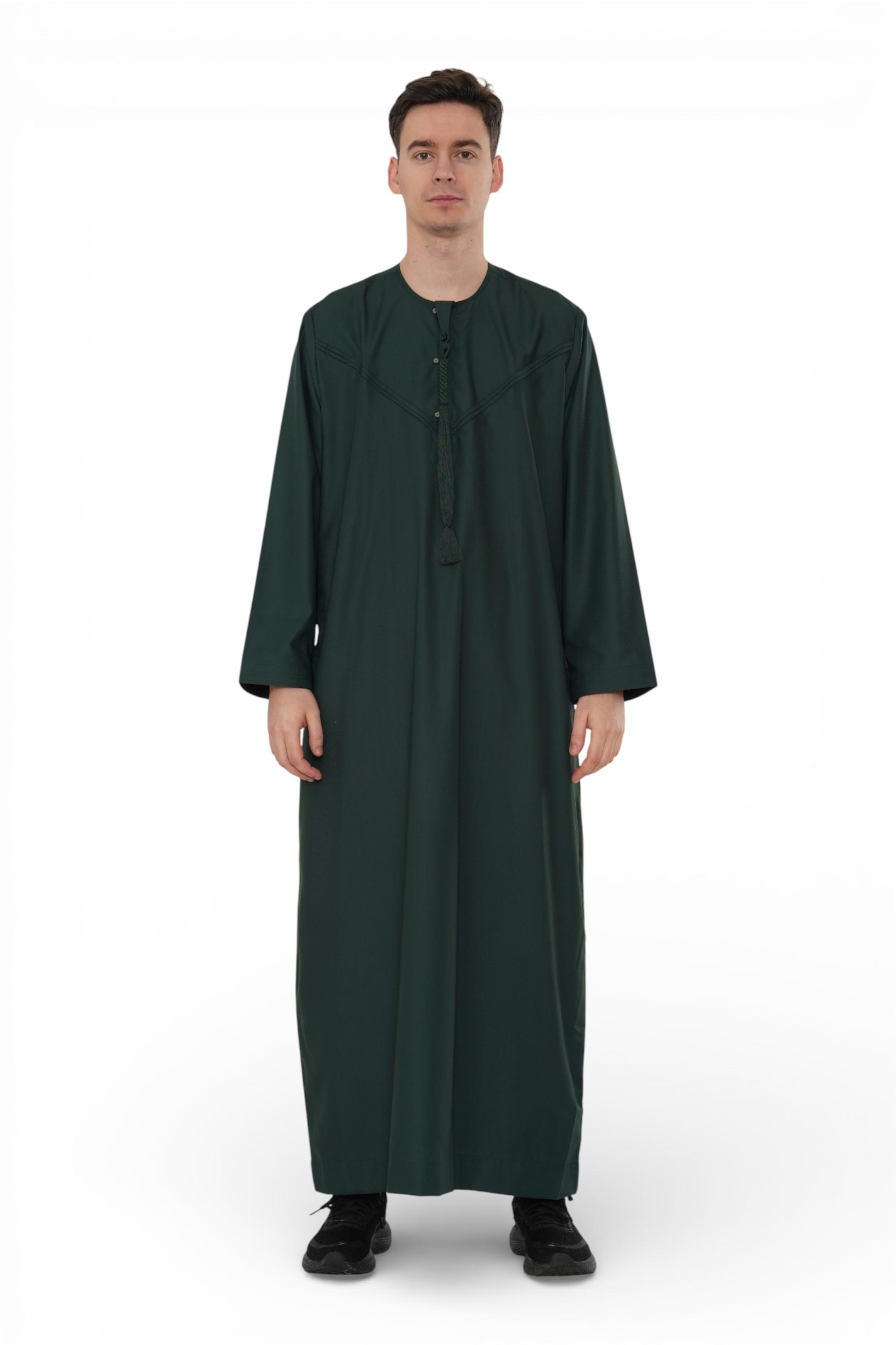 Herren Eid Grüne marokkanische Jubba Robe Djellaba Ramadan Eid Thobe – HM11