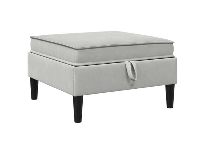IBUQDDV Sofa-Hocker mit Stauraum, Hellgrau, Samt, Rechteckig Herausnehmbare Sitzkissen, hochdichter Schaum, schlanke Füße, versteckte Fächer, weicher Samtbezug, pflegeleicht