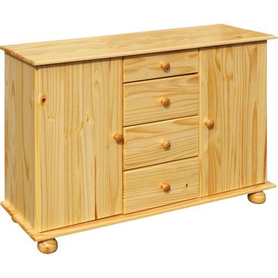 Kommode MÖBILIA "Chur", beige (natur), B:119cm H:81cm T:38cm, Massivholz, Sideboards, Kommode, aus Massivholz Kiefer