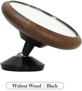 Uplift Essentials Espresso Extraction Shot Mirror With Magnetic Mount walnut Black Base