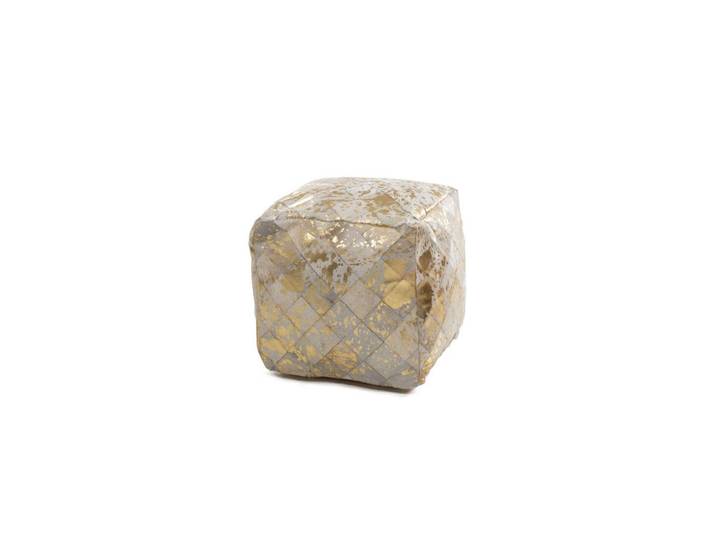 Kayoom Pouf, Creme, Goldfarben, Textil, Füllung: Polystyrol, 45x45x45 cm, Poufs