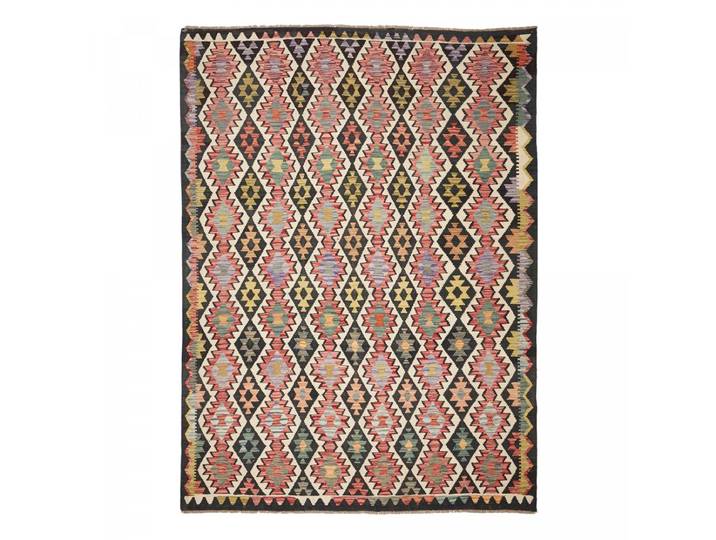 Tapis D'Orient 224 X 299 Cm\, Motif Ethnique\, En Laine\, Multicolore\, Rouge Et Vert\, Authenticité Artisanale