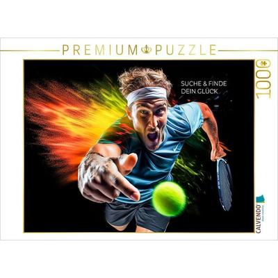 CALVENDO Puzzle Ein Motiv aus dem Kalender Tennis und Motivation | 1000 Teile Lege-Größe 64x48cm Foto-Puzzle für glückliche Stunden