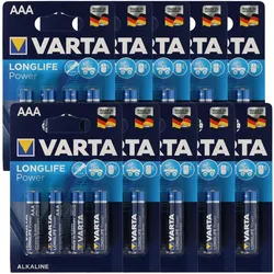 Varta Longlife Power Micro AAA Batterien 4903 10x 4er Blisterkarte (4 Stk., AAA), Batterien + Akkus