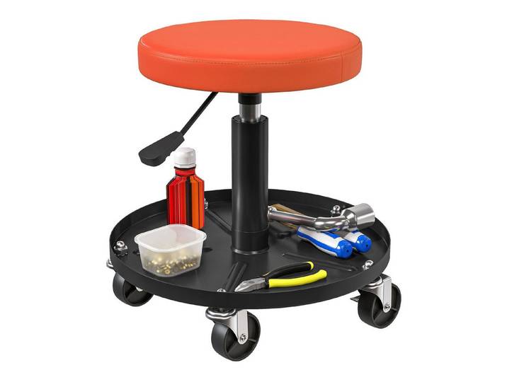 FELIXLEO Arbeitshocker Werkstatthocker mit Rollen Ablagefläche höhenverstellbar 38 50cm bis (1 St)