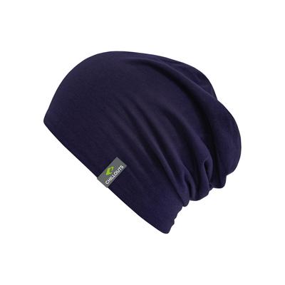Beanie CHILLOUTS "Acapulco Hat", Herren, lila (schwarz lila), Baumwollmischung, unifarben, Mützen Beanie, Leichte Slouch-Mütze mit urbanem Look